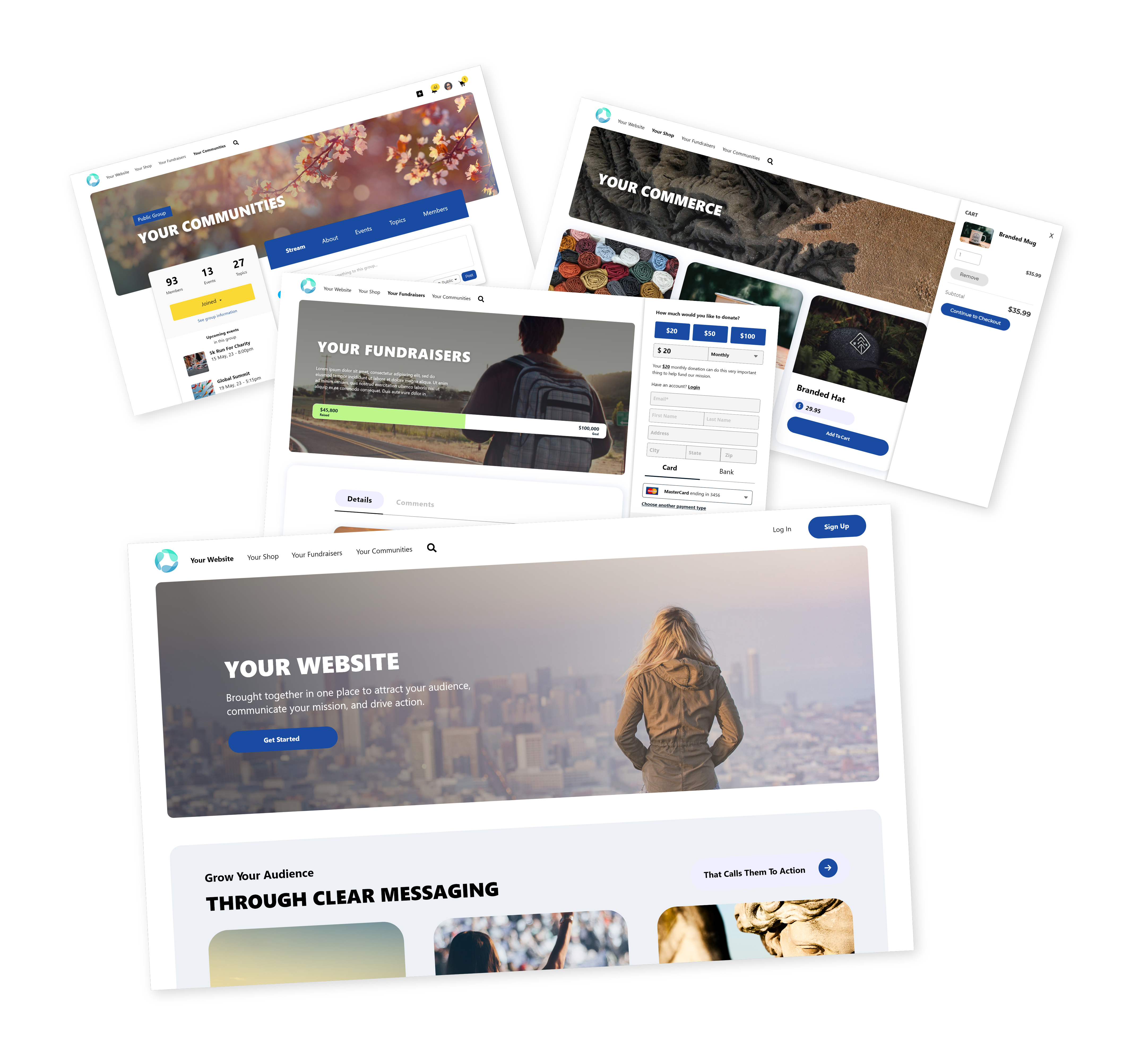 Convene platform interface showing community, content, and engagement capabilities